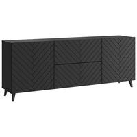 NÍZKA KOMODA, čierna, 180/69,4/39 cm - čierna, Trend, kompozitné drevo/plast (180/69,4/39cm) - Livetastic