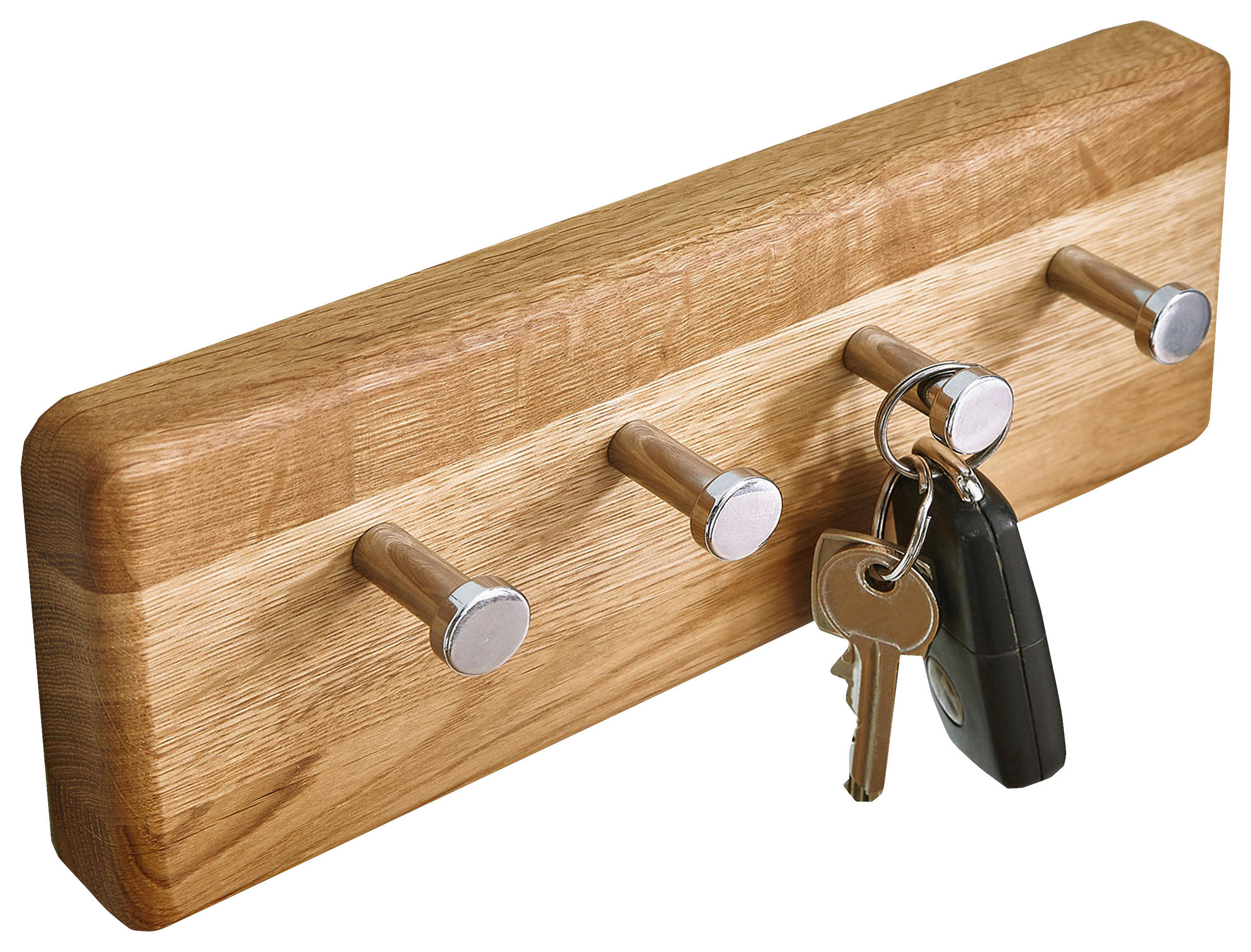 SCHLÜSSELBOARD Eiche massiv Eichefarben  - Eichefarben, Basics, Holz (25/10/5cm)