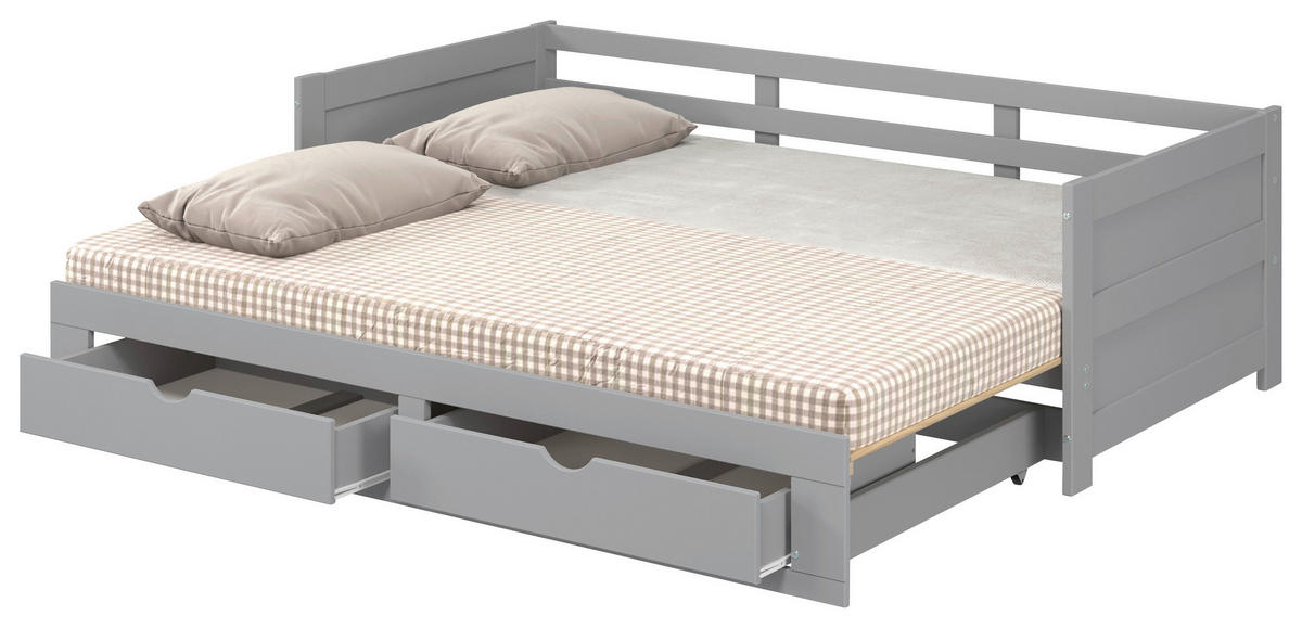 AUSZIEHBETT 200/100 cm Grau  - Naturfarben/Grau, Modern, Holz/Holzwerkstoff (200/100cm) - MID.YOU