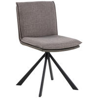 STUHL  Sitzfläche 360° drehbar Webstoff  - Anthrazit/Graubraun, Design, Textil/Metall (47/85/59cm) - P & B
