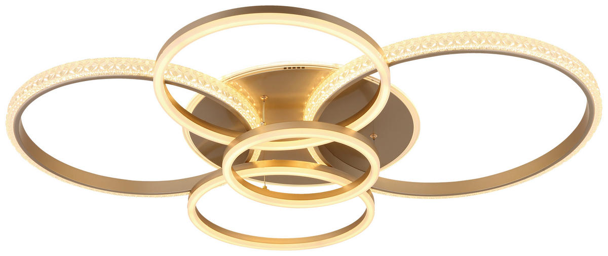 LED-DECKENLEUCHTE Lorelei 110/88/12 cm   - Klar/Champagner, Design, Kunststoff/Metall (110/88/12cm) - Globo