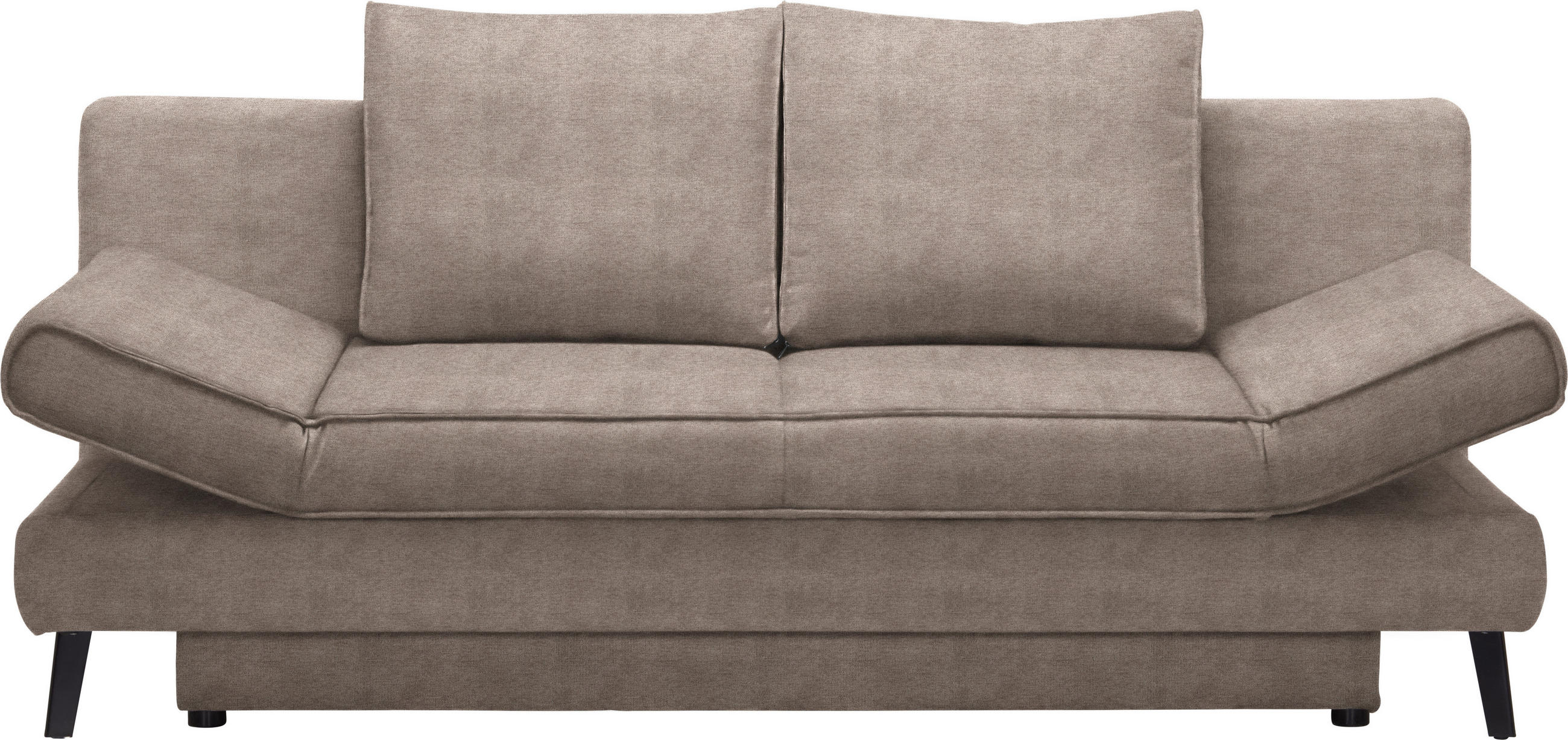 SCHLAFSOFA in Webstoff Taupe  - Taupe/Schwarz, Design, Textil/Metall (200/85/90cm) - Xora