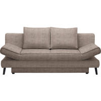 SCHLAFSOFA in Webstoff Taupe  - Taupe/Schwarz, Design, Textil/Metall (200/85/90cm) - Xora