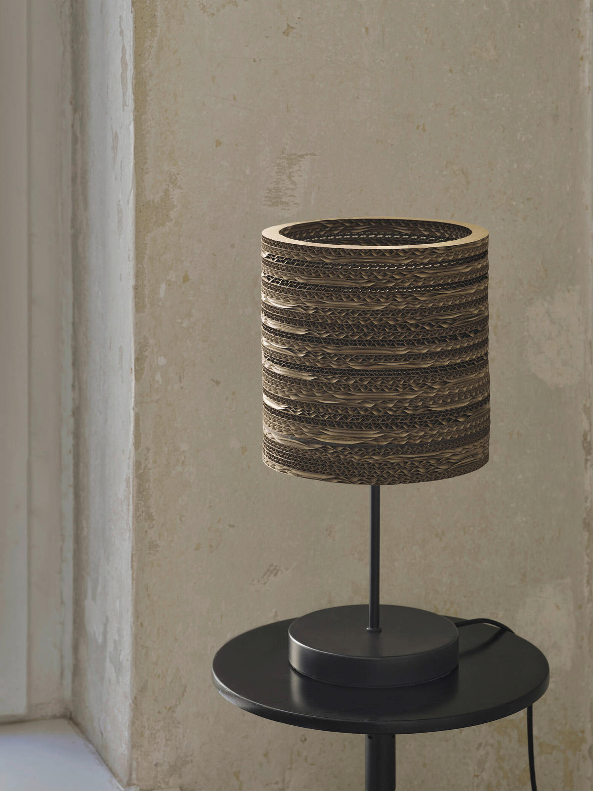 TISCHLEUCHTE 20/38,5 cm   - Braun, Natur, Karton/Metall (20/38,5cm) - Osram