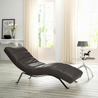 RELAXLIEGE Echtleder Dunkelbraun  - Dunkelbraun/Schwarz, Design, Leder/Metall (65/65-95/171cm) - Livetastic