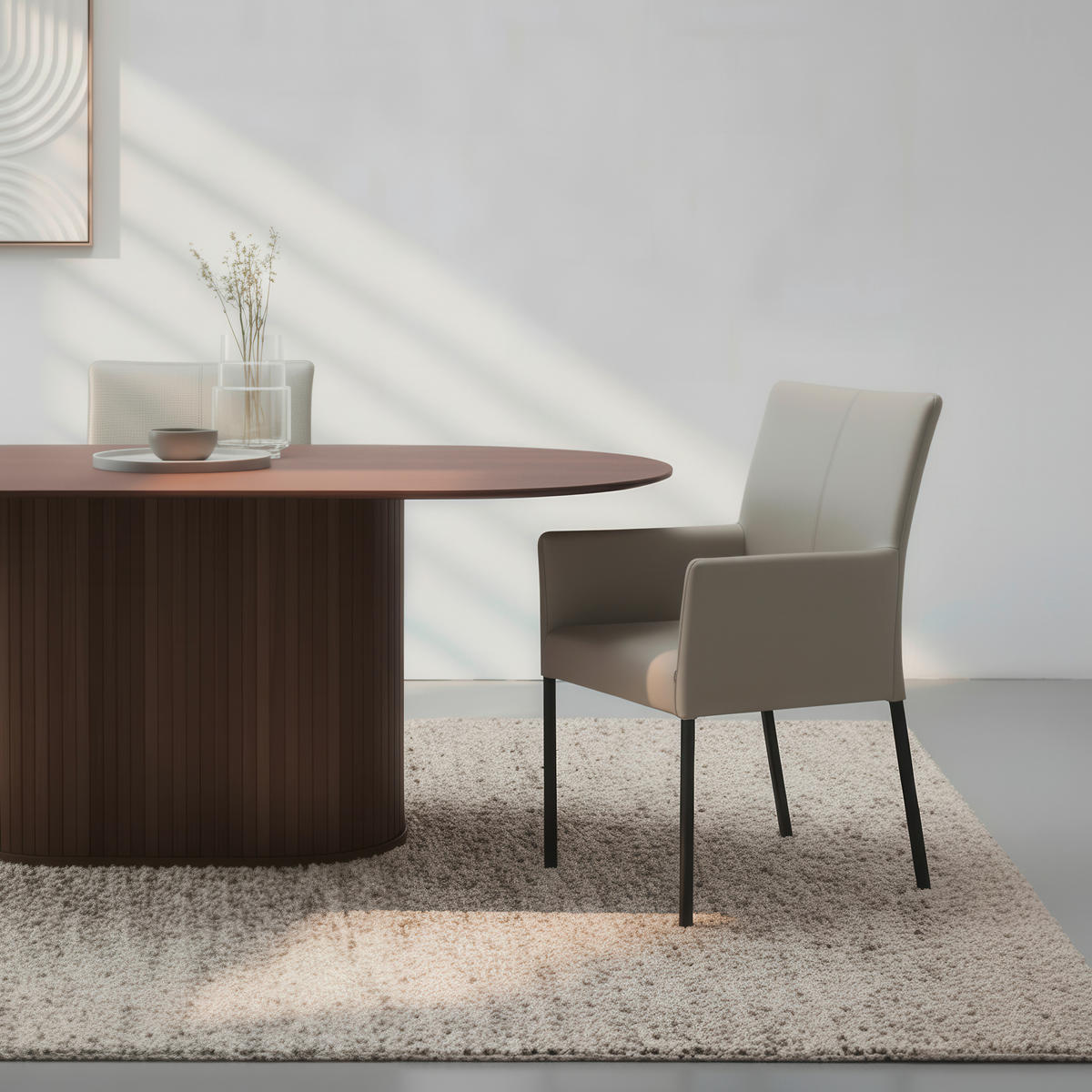 ARMLEHNSTUHL  Lederauswahl, Typenauswahl, inklusive Armlehnen  Echtleder  - Hellgrau/Schwarz, Design, Leder/Metall (56/96/62cm) - Johann Jakob