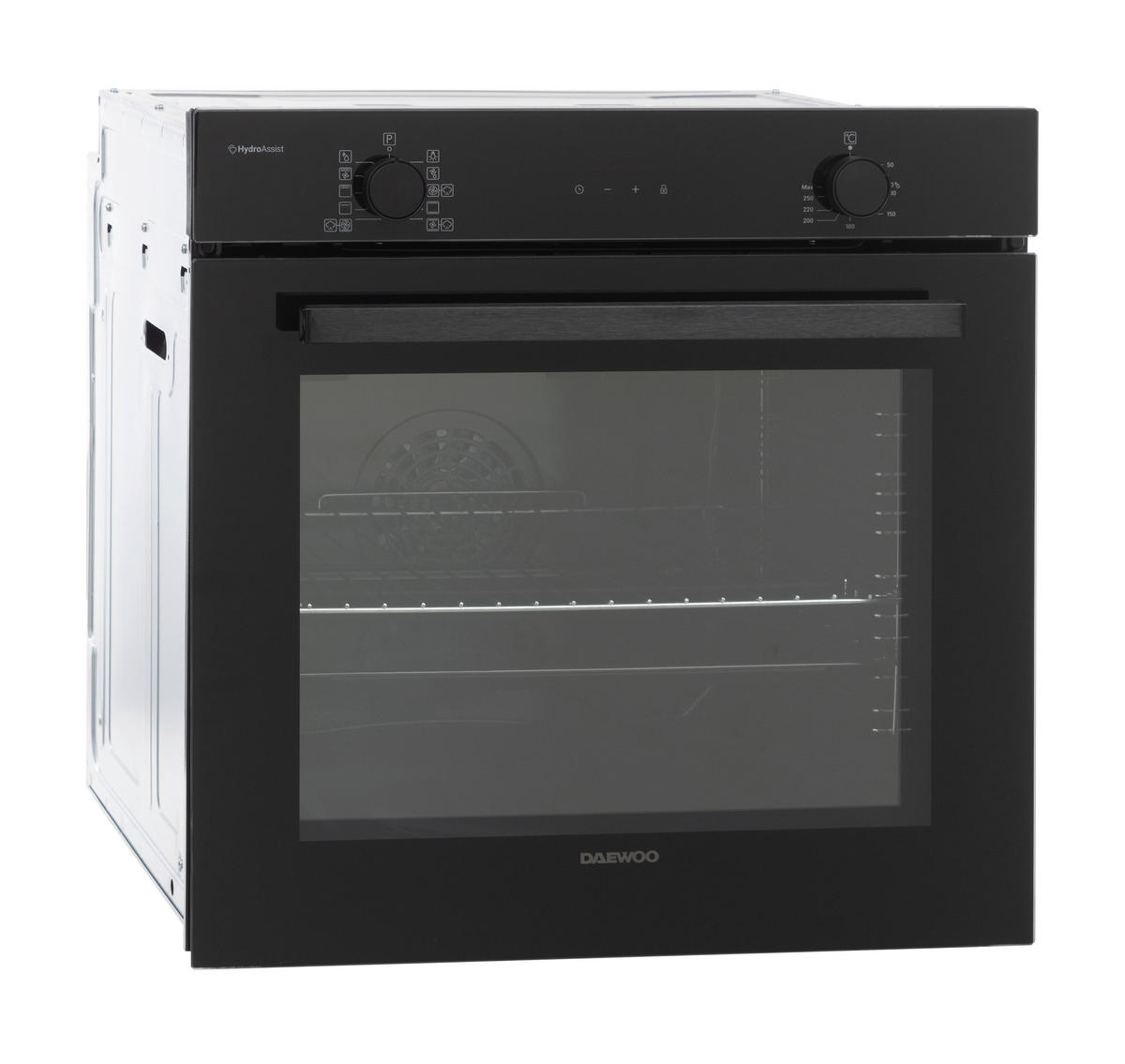 EINBAUBACKOFEN  - Schwarz, Basics, Glas/Metall (59.5/59.5/57.5cm) - Daewoo