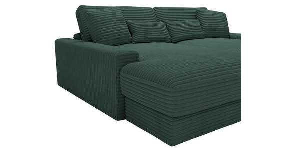 BIGSOFA in Cord Waldgrün - Waldgrün/Schwarz, MODERN, Kunststoff/Textil (230/85/190cm) - Carryhome