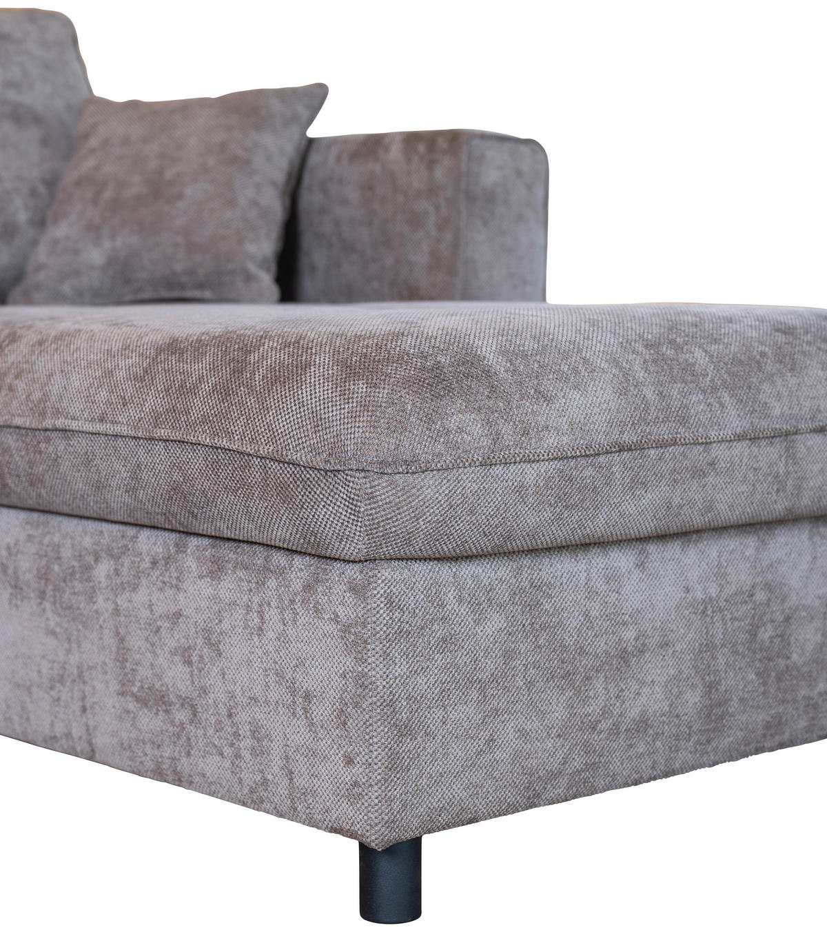 ECKSOFA Braun Flachgewebe  - Schwarz/Braun, KONVENTIONELL, Textil/Metall (252/162cm) - Carryhome