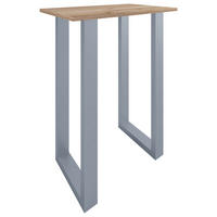 BARTISCH rechteckig Silberfarben, Honigeiche  - Honigeiche/Silberfarben, KONVENTIONELL, Holzwerkstoff/Metall (80/50/102cm) - MID.YOU