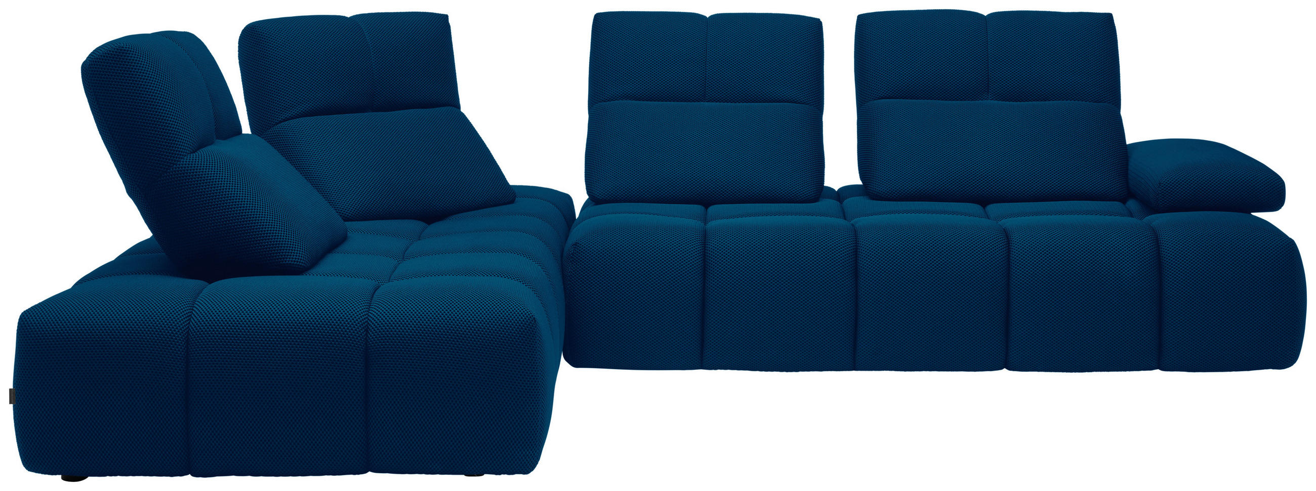 ECKSOFA  in Struktur Blau  233/313 cm  - Blau/Schwarz, Design, Kunststoff/Textil (233/313cm) - Belluti