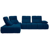 ECKSOFA  in Struktur Blau  233/313 cm  - Blau/Schwarz, Design, Kunststoff/Textil (233/313cm) - Belluti