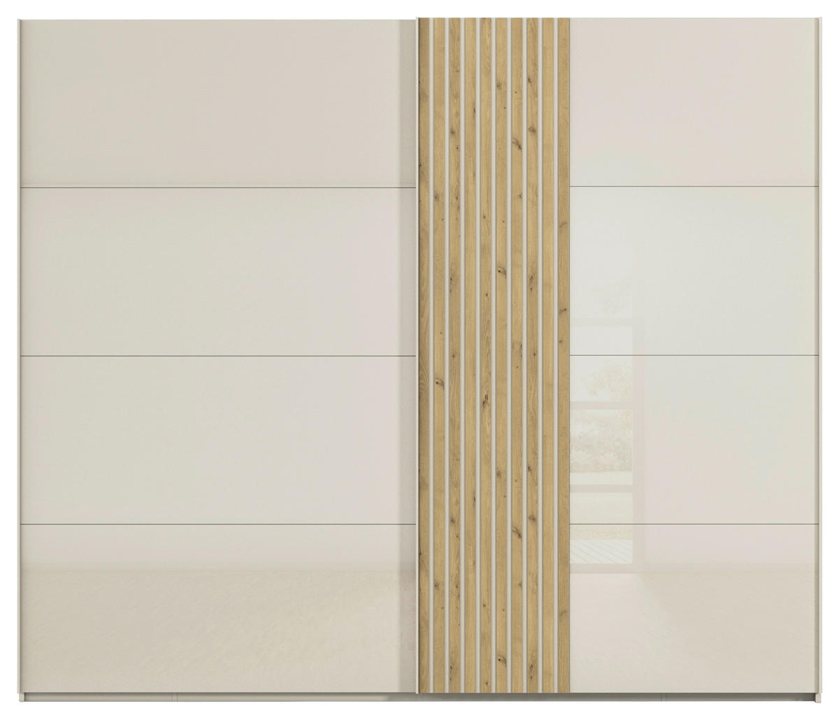 SKŘÍŇ S POSOUVACÍMI DVEŘMI, barvy dubu, šampaňská, 262/223/68 cm - barvy dubu/šampaňská, Design, kov/kompozitní dřevo (262/223/68cm) - Novel