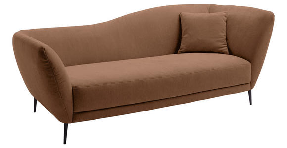 RÉCAMIERE Braun Chenille Zierkissen, Rücken echt  - Schwarz/Braun, KONVENTIONELL, Textil/Metall (224/70/97cm) - Hom`in