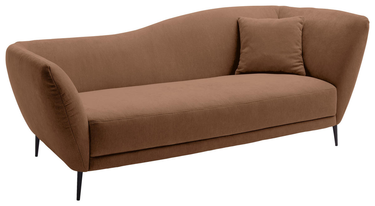 RÉCAMIERE Braun Chenille Zierkissen, Rücken echt  - Schwarz/Braun, KONVENTIONELL, Textil/Metall (224/70/97cm) - Hom`in