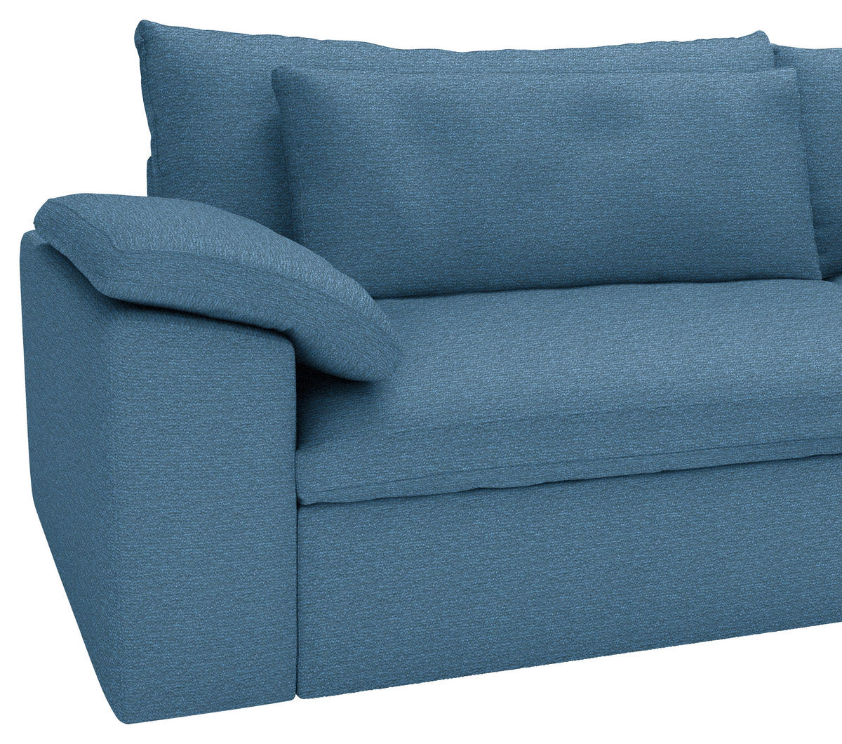 ECKSOFA  Chenille Blau  - Blau/Schwarz, Modern, Kunststoff/Textil (306/198cm) - Carryhome
