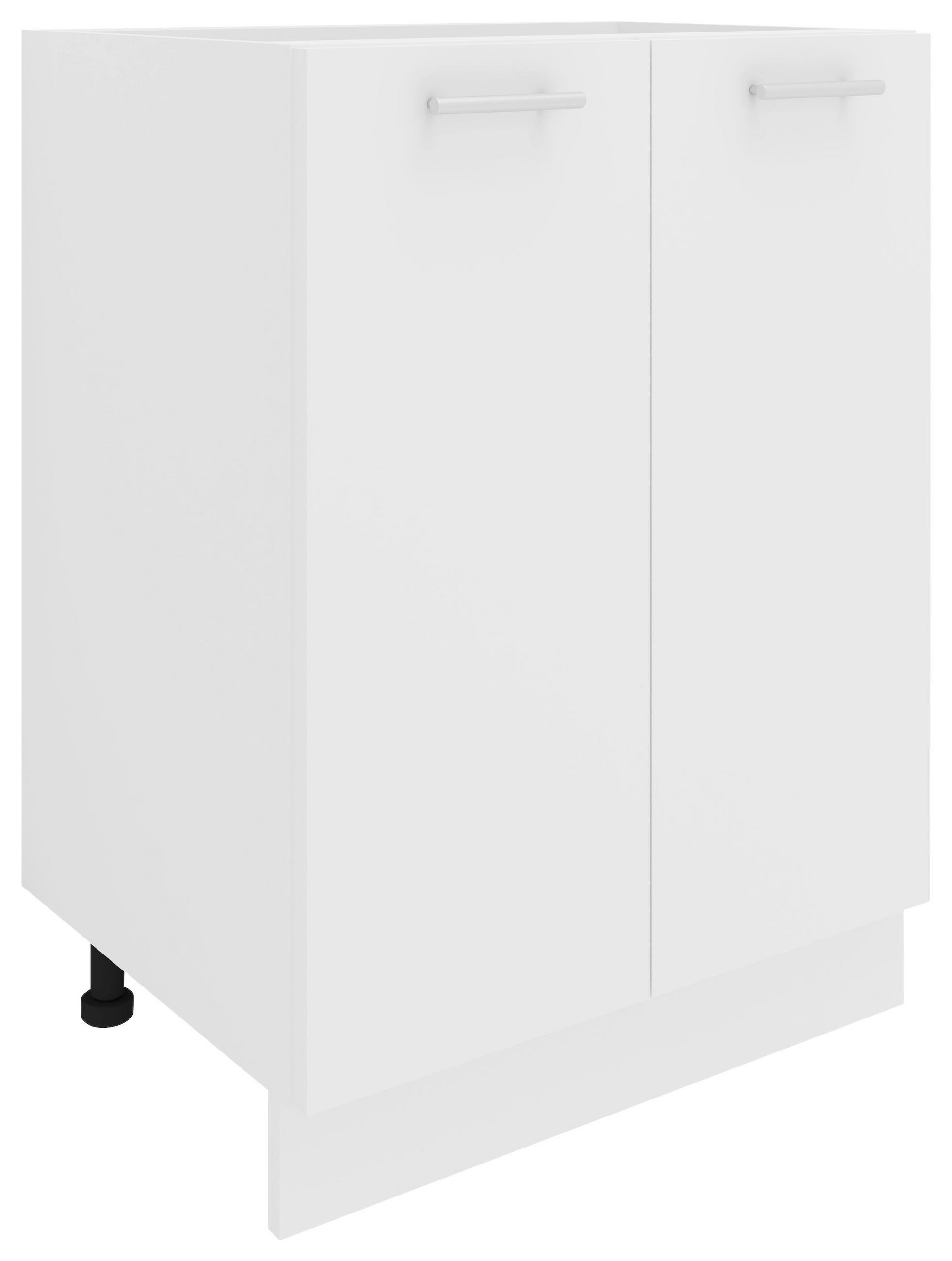 KÜCHENUNTERSCHRANK 60/82/46 cm  in Weiß  - Alufarben/Weiß, KONVENTIONELL, Holzwerkstoff/Metall (60/82/46cm) - MID.YOU