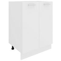 KÜCHENUNTERSCHRANK 60/82/46 cm  in Weiß  - Alufarben/Weiß, KONVENTIONELL, Holzwerkstoff/Metall (60/82/46cm) - MID.YOU