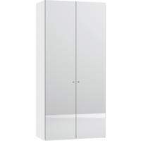 DREHTÜRENSCHRANK  in Weiß  - Silberfarben/Weiß, Design, Glas/Holzwerkstoff (102/220/40cm) - Jutzler