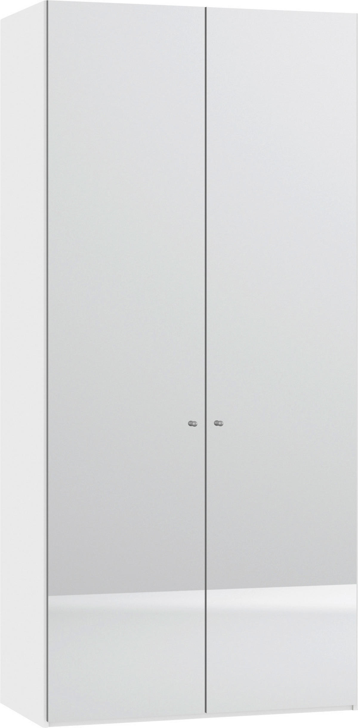 DREHTÜRENSCHRANK  in Weiß  - Silberfarben/Weiß, Design, Glas/Holzwerkstoff (102/220/40cm) - Jutzler