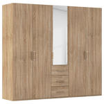 DREHTÜRENSCHRANK  in Sonoma Eiche  - Sonoma Eiche, Design, Glas/Holzwerkstoff (251/223/60cm) - Novel