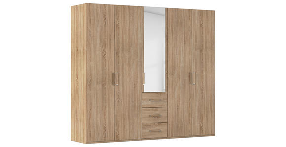 DREHTÜRENSCHRANK 251/223/60 cm,  in Sonoma Eiche, 5-türig  - Sonoma Eiche, Design, Glas/Holzwerkstoff (251/223/60cm) - Novel