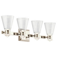 BADEZIMMER-WANDLEUCHTE - Nickelfarben, Design, Glas/Metall (84.8/23/16.7cm) - Elstead Lighting