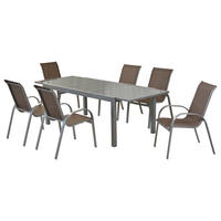 GARTENSET Aluminium  - Silberfarben, MODERN, Textil/Metall - Gardenson