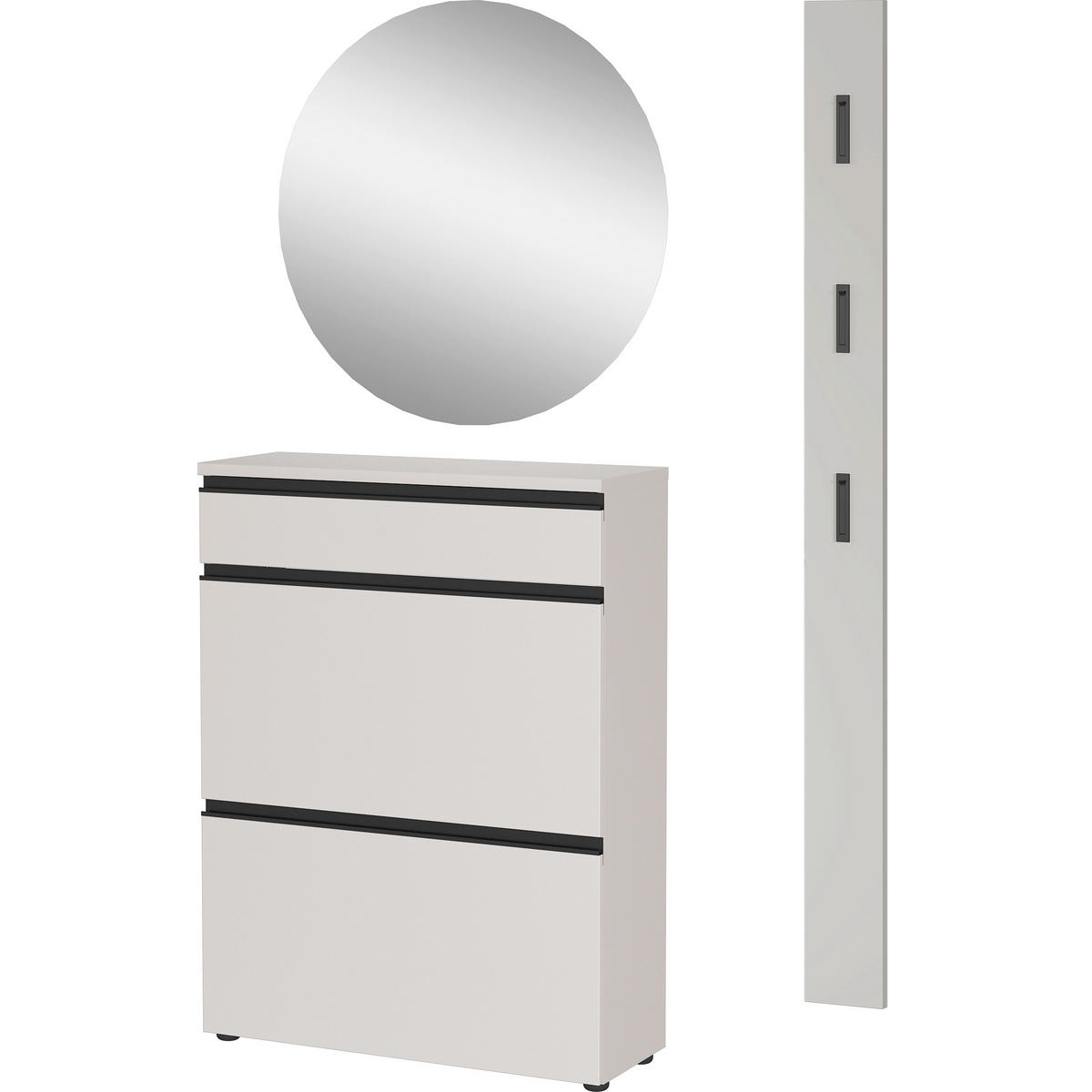 GARDEROBE 3-teilig  in 100/200/29 cm  - Beige, Design, Glas/Holzwerkstoff (100/200/29cm) - MID.YOU