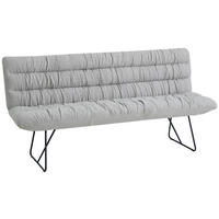 SITZBANK 182/88/66 cm Leinenoptik Schwarz, Hellgrau  - Hellgrau/Schwarz, Design, Textil/Metall (182/88/66cm) - Dieter Knoll