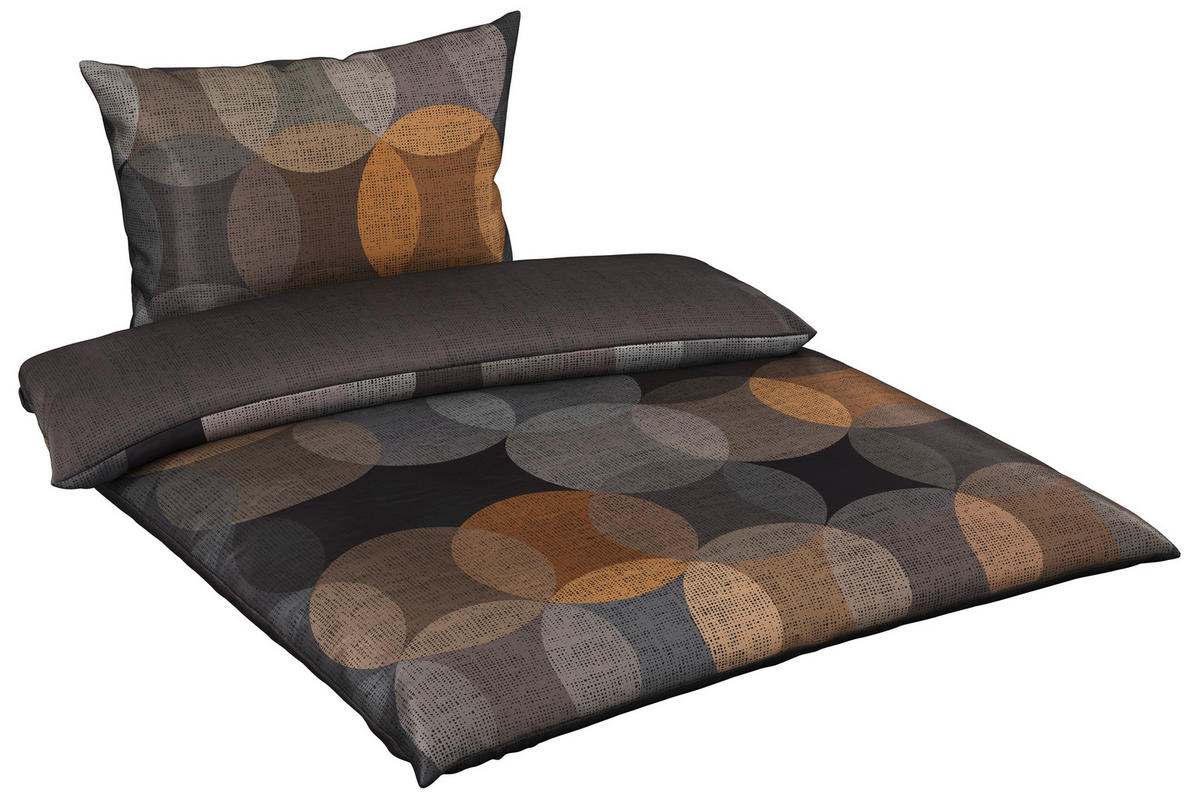 WENDEBETTWÄSCHE NEUVAC Satin 140/200 cm  - Anthrazit, Basics, Textil (140/200cm) - Novel