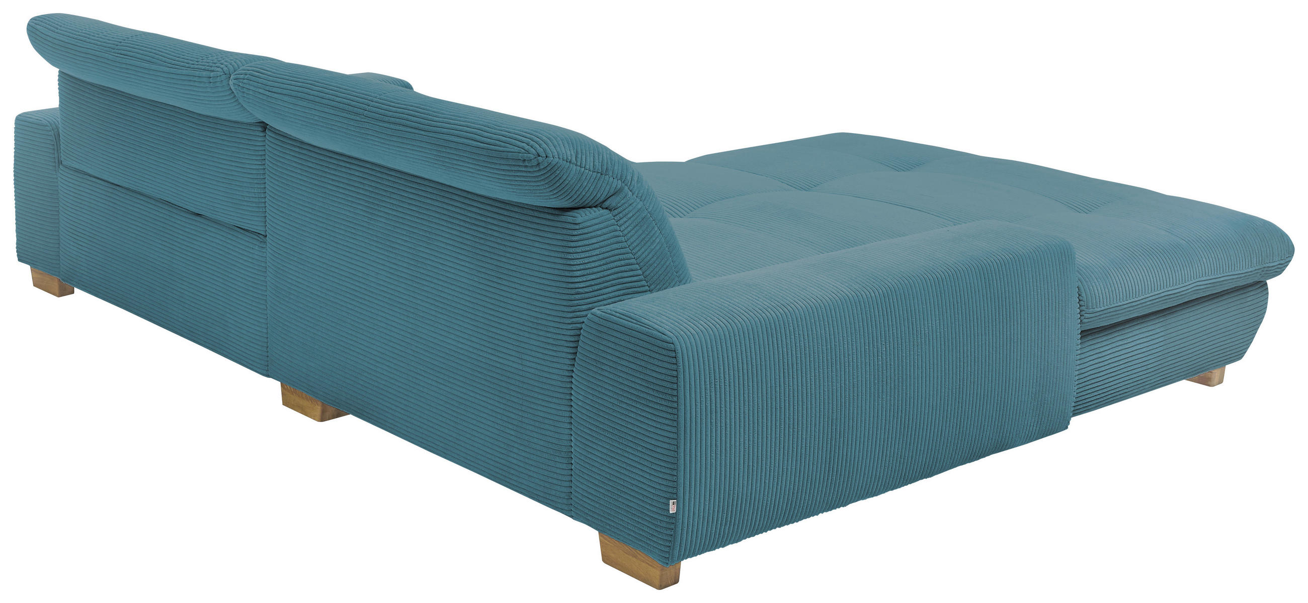 Thumbnail - SetOne by Musterring Ecksofa, Blau, Textil, Eiche, massiv, 2-Sitzer, Ottomane links, L-Form, 276x198 cm, Bettkasten erhä...
