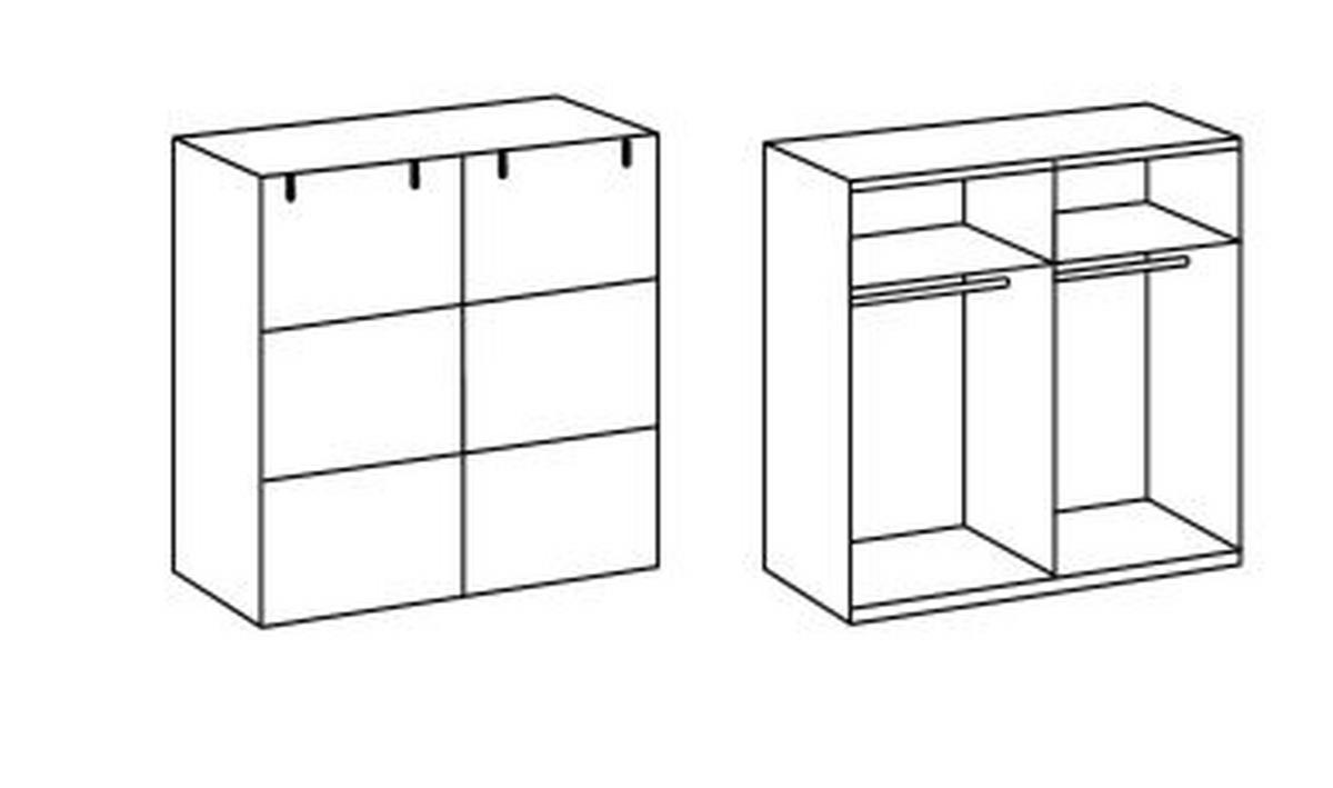 SCHWEBETÜRENSCHRANK in Graphitfarben, Eichefarben  - Eichefarben/Graphitfarben, Basics, Holzwerkstoff/Metall (200/218/65cm) - MID.YOU