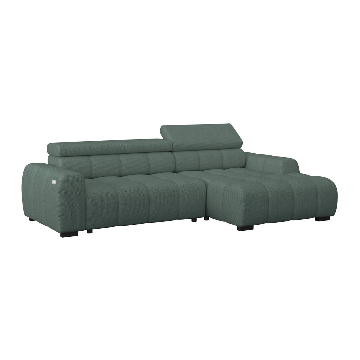 HÖRNSOFFA i vävt tyg grön  - grön/svart, Trend, textil/plast (285/168cm) - Livetastic