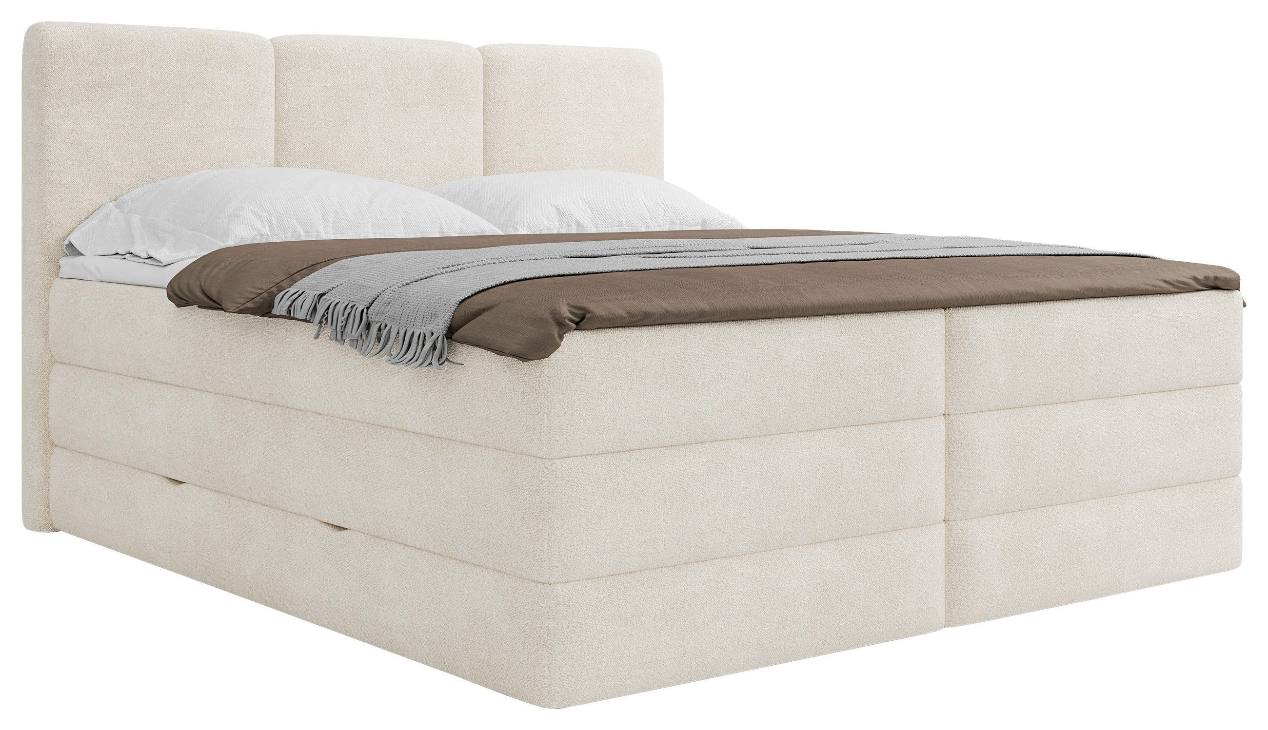 BOXSPRING KREVET    180/200 cm  - crna/krem, Moderno, tekstil/plastika (180/200cm) - MID.YOU