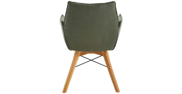 ARMLEHNSTUHL drehbar in Flachgewebe - Eichefarben/Olivgrün, Design, Holz/Textil (61/87/63cm) - Waldwelt