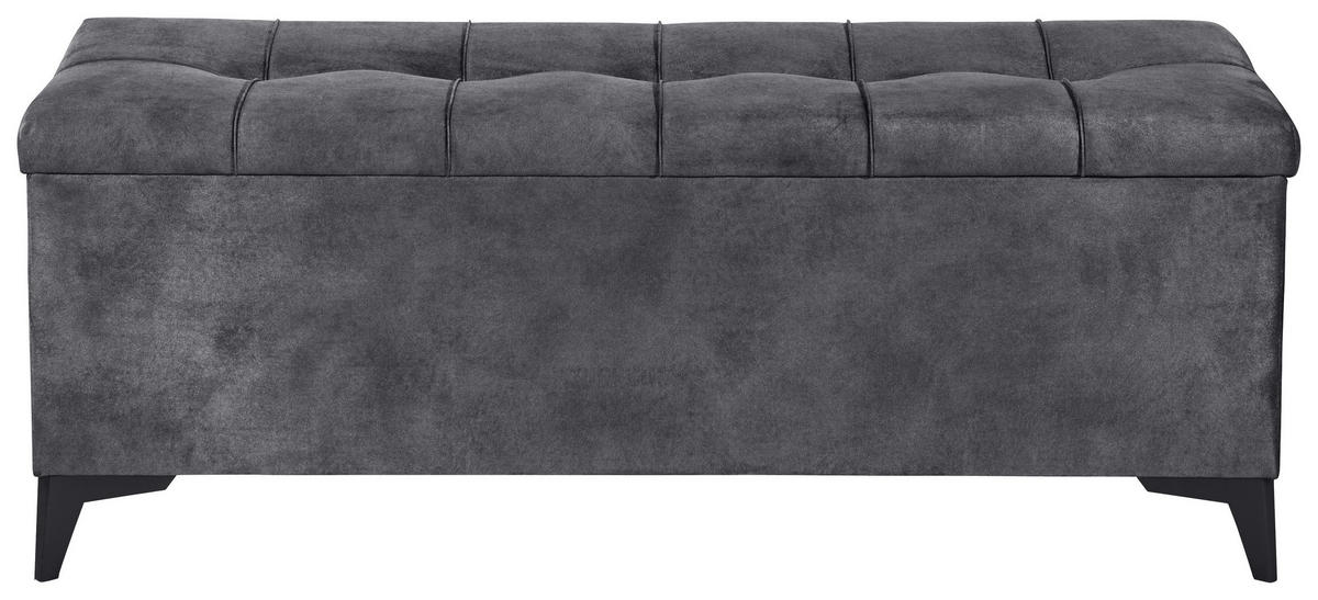 BETTBANK 139/58/50 cm   - Anthrazit/Schwarz, Konventionell, Kunststoff/Textil (139/58/50cm) - Modante