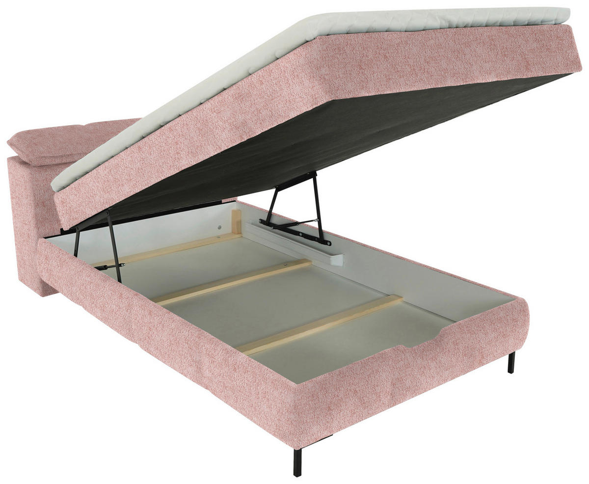 BOXBETT 120/200 cm  in Altrosa  - Schwarz/Altrosa, Konventionell, Holz/Holzwerkstoff (120/200cm) - Xora