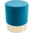 HOCKER Samt Petrol - Goldfarben/Petrol, Trend, Textil/Metall (35/42/35cm) - Kare-Design