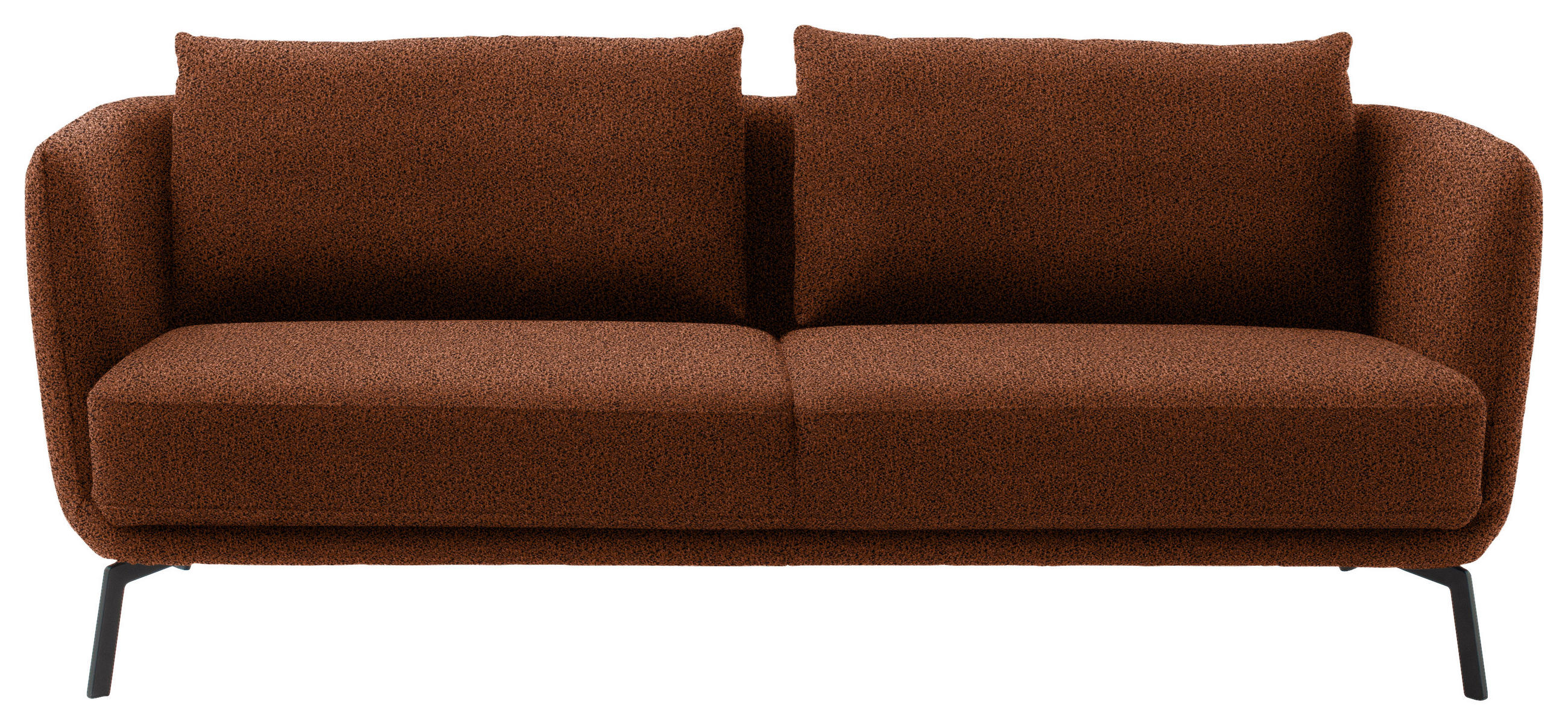 2,5-SITZER  in Flachgewebe Rostfarben  - Rostfarben/Schwarz, Design, Textil/Metall (190/71/91cm) - Schöner Wohnen