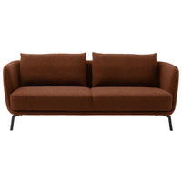 2,5-SITZER  in Flachgewebe Rostfarben  - Rostfarben/Schwarz, Design, Textil/Metall (190/71/91cm) - Schöner Wohnen