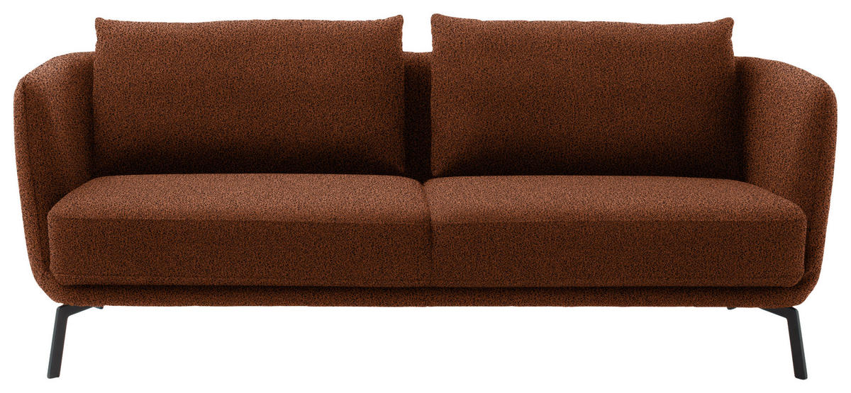2,5-SITZER  in Flachgewebe Rostfarben  - Rostfarben/Schwarz, Design, Textil/Metall (190/71/91cm) - Schöner Wohnen