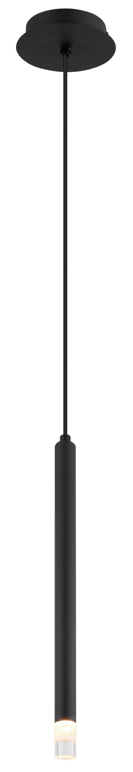 VISEČA SVETILKA 12/120 cm G9 - črna/prozorno, Basics, kovina/umetna masa (12/120cm) - Globo