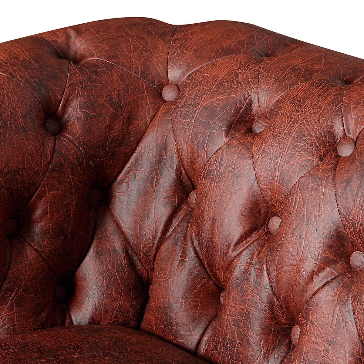 SESSEL in Lederlook Rostfarben  - Rostfarben/Braun, Design, Holz/Textil (104/72/86cm) - P & B