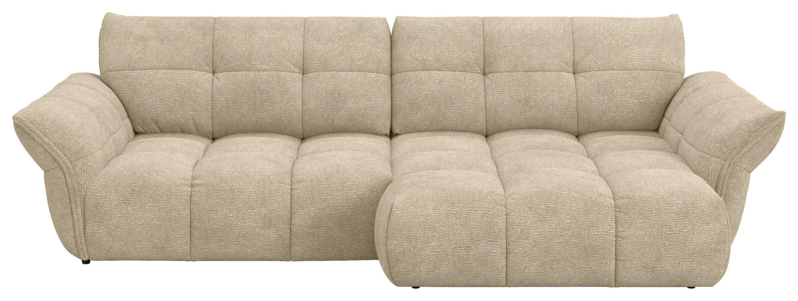 SAROKKANAPÉ textil bézs  - bézs/fekete, Design, műanyag/textil (312/177cm) - Welnova