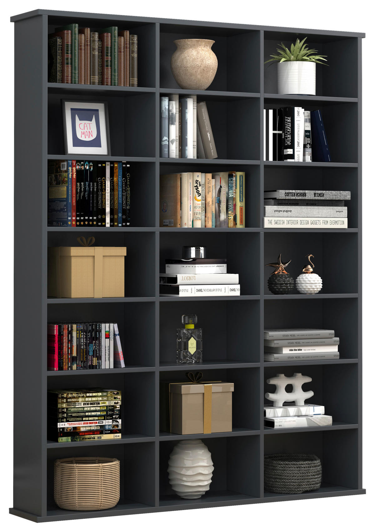 HYLLA i 105/136/19 cm antracit  - antracit, Design, trämaterial (105/136/19cm) - MID.YOU