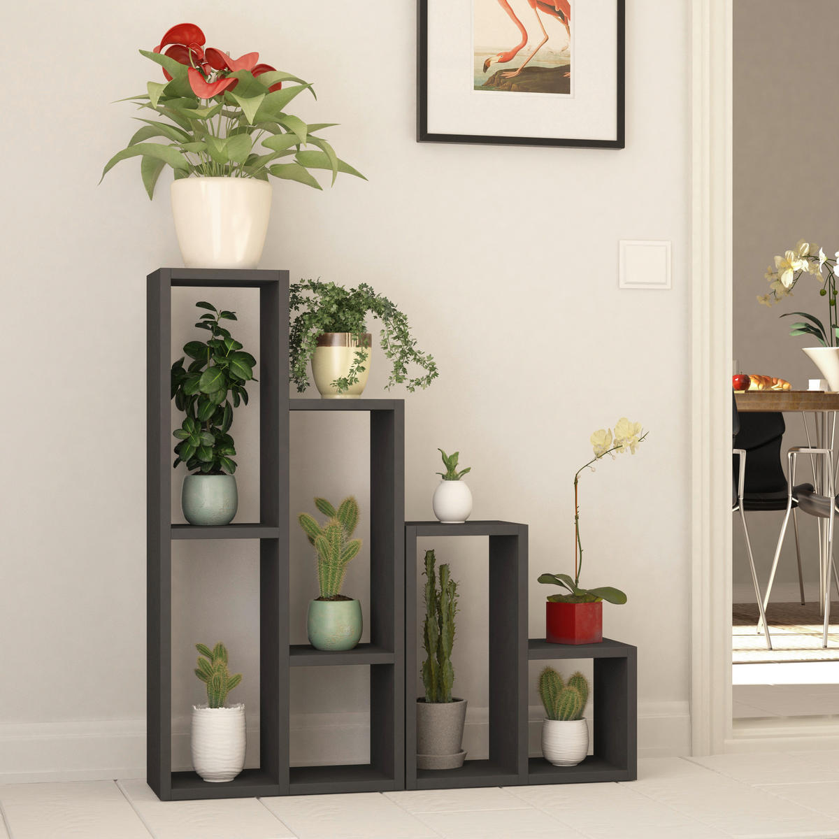 REGAL Anthrazit  - Anthrazit, Design, Holzwerkstoff (42/89/20cm) - Livetastic