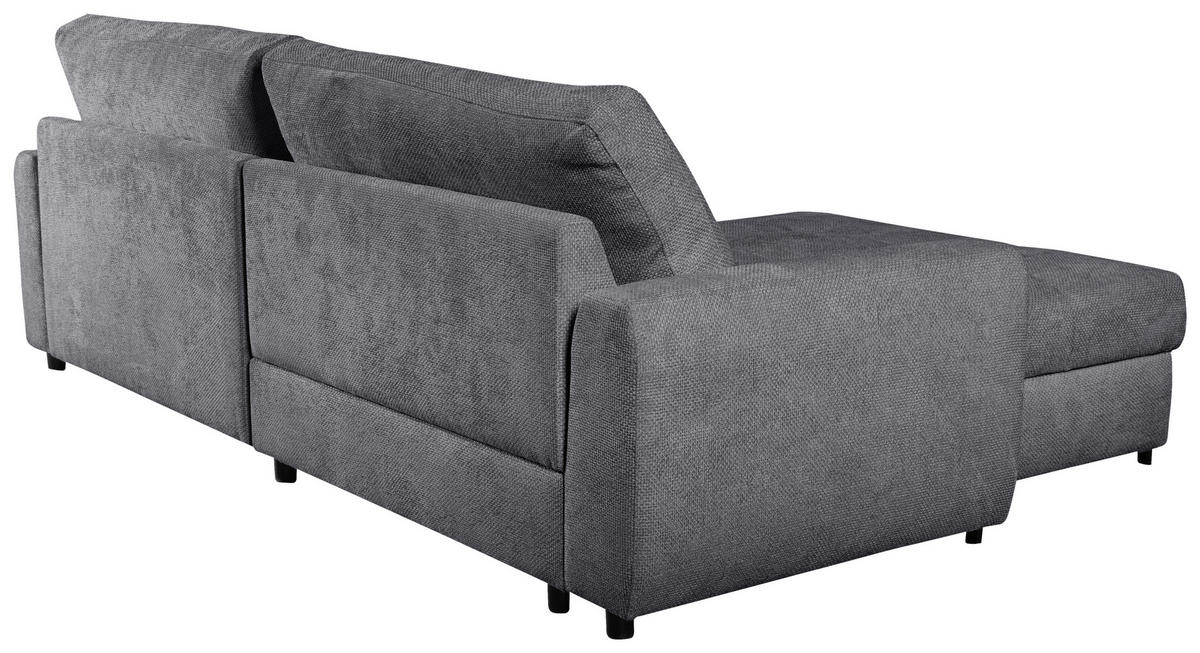 ECKSOFA in Struktur Grau  - Schwarz/Grau, Design, Textil/Metall (162/265cm) - MID.YOU