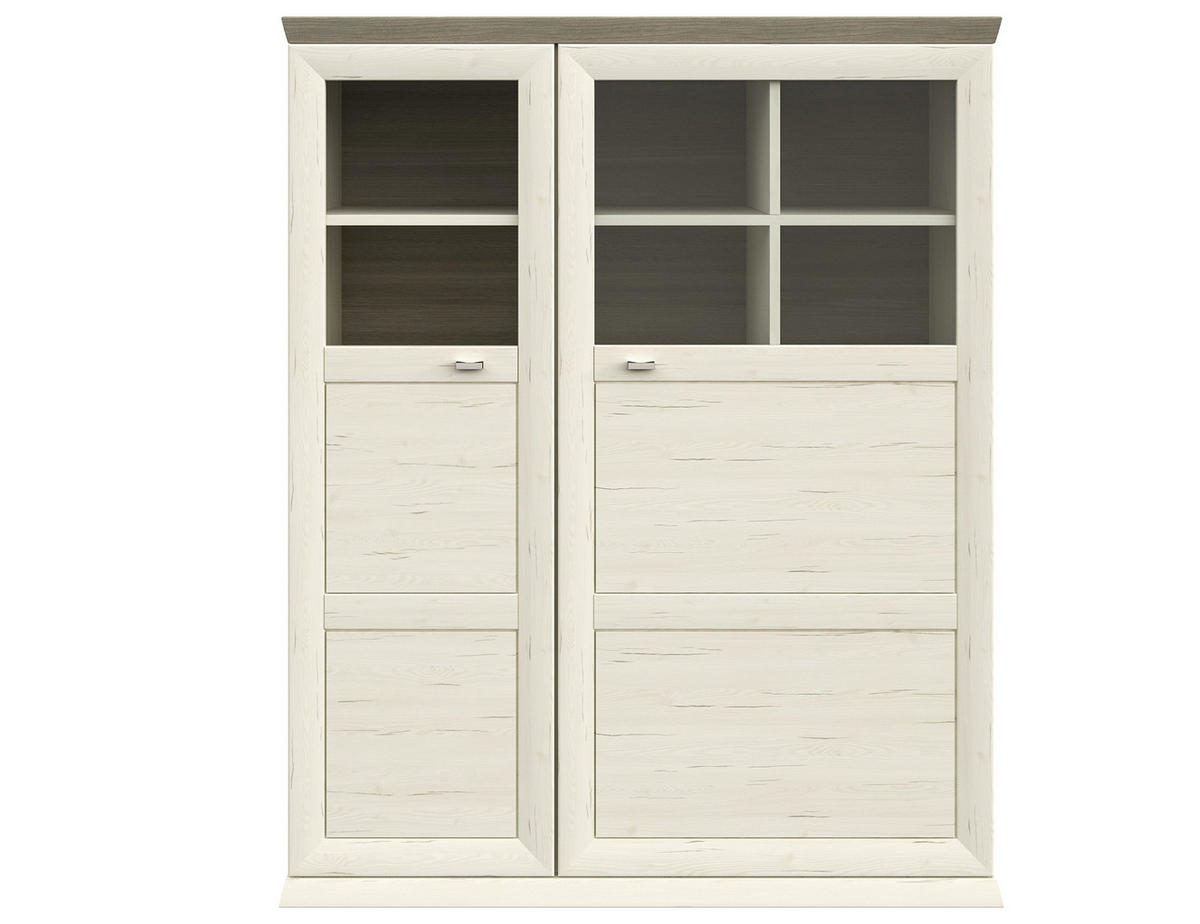 VYSOKÁ KOMODA, sivá, biela, 110/134,2/43 cm - sivá/biela, Lifestyle, kov/kompozitné drevo (110/134,2/43cm) - Hom`in