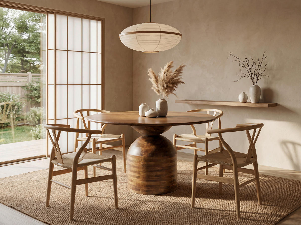 ESSTISCH 120/120/74 cm Echtholz  Holz rund Naturfarben  - Naturfarben, Design, Holz (120/120/74cm) - Livetastic